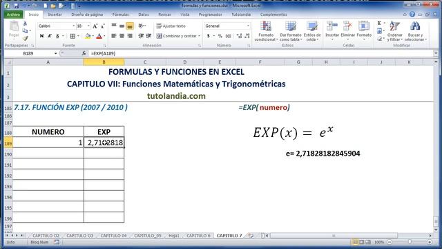 7.17 Función Exp: Fórmulas y Funciones en Excel смотреть онлайн
