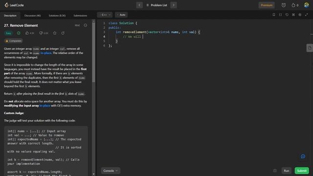 27. Remove Element - Leetcode | Java & C++ | Easy | Algorithm | DSA смотреть онлайн