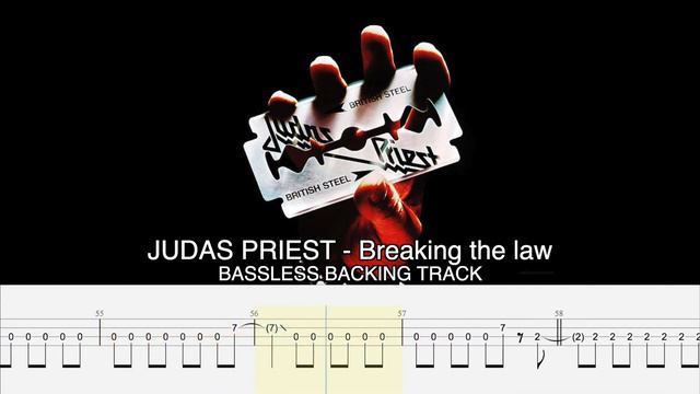 JUDAS PRIEST - Breaking The Law [BASSLESS BACKING TRACK + TAB]