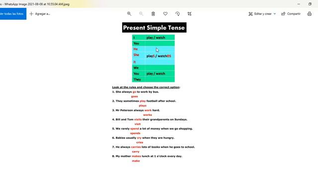 present simple - affirmative form смотреть онлайн