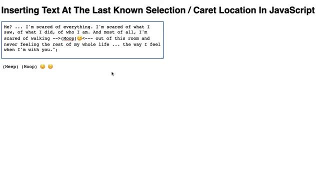 Inserting Text At The Last Known Selection / Caret Location In JavaScript смотреть онлайн