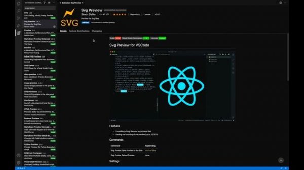 VS Code - полезные плагины. Плагин SVG Preview