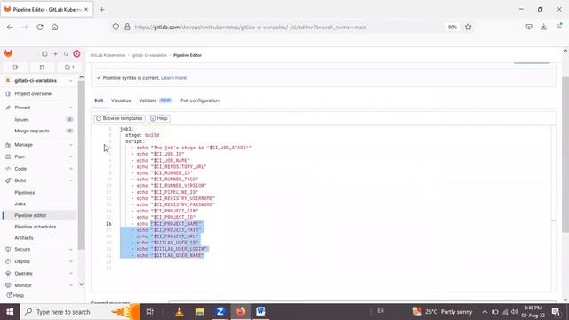 GitLab CI/CD Environment Variables | GitLab Predefined Variables|gitlab-ci.yml environment variable смотреть онлайн