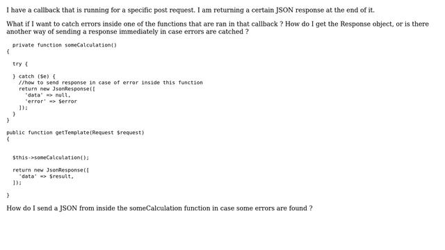 Drupal: How can I return a JSON response from an internal function s (not the main callback)? смотреть онлайн