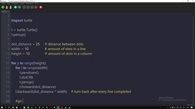 Python Turtle Tutorials 26 # Draw a Matrix with Dots смотреть онлайн