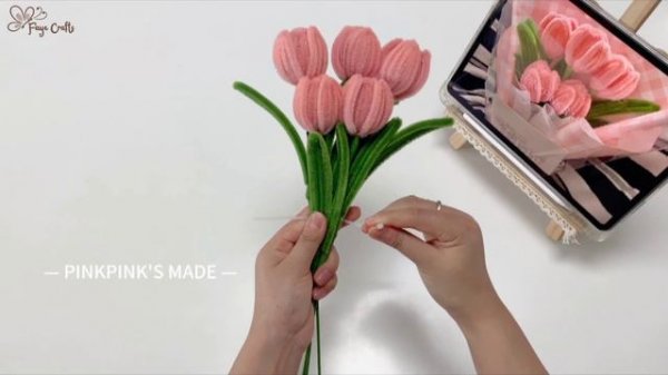 DIY Flowers : how to make tulips with pipe cleaner #01 | handmade diy pipe cleaner flowers