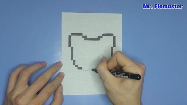 Как Рисовать Котёнка ? - Рисунки по клеточкам  / How to Draw a Kitten? - Pixel art