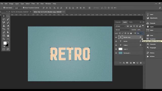 How to Create a Retro Text Effect | Photoshop Tutorial смотреть онлайн