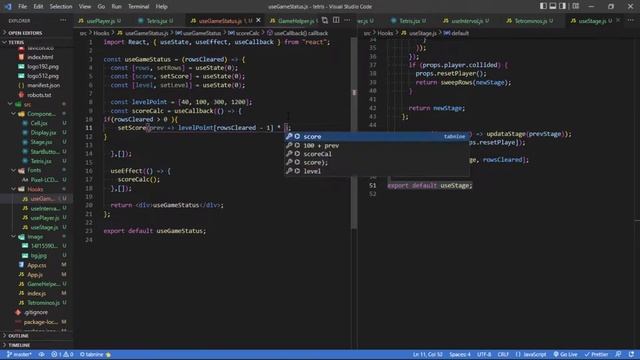 Tetris Game (React.js, React-Hooks). смотреть онлайн