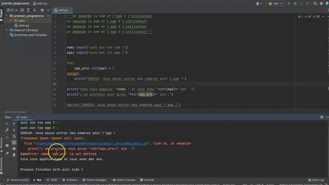 Apprendre PYTHON 2 9 Erreur et exception смотреть онлайн
