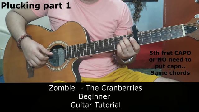 Zombie - The Cranberries / Guitar easy chords / Guitar tutorial / strumming / plucking смотреть онлайн