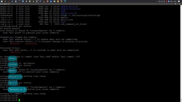 Игнорирование файлов в Git на Ubuntu 21.04 смотреть онлайн