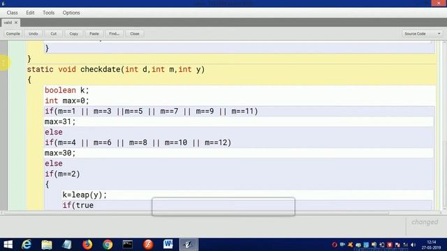 Java program to input date,month,year and check whether it is valid or invalid. смотреть онлайн