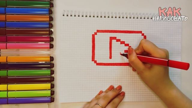 Как нарисовать кнопку ютуб (рисуем по клеточкам)❤❤❤ How to Draw Youtube Button Pixel Art смотреть онлайн