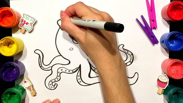 Bolalar uchun sakkizoyoq rasm chizish | Сурет Салу сегізаяқ | Сурет салып уйрену| Осьминог Раскраск смотреть онлайн