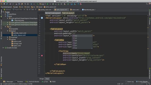 Kotlin Developer Masterclass - Build Android & Kotlin Apps : TableRow Layout смотреть онлайн