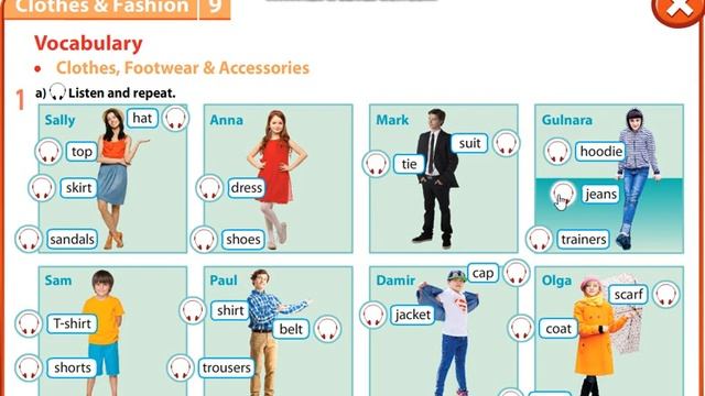 Excel 7 module 9 p99 Clothes, footwear and accessaries vocabulary смотреть онлайн