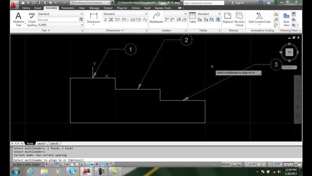 AutoCAD II 20-20 Aligning Multileaders Use Current Spacing Option смотреть онлайн