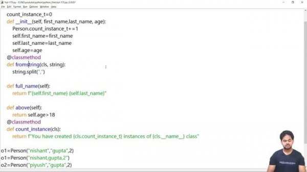 Class Method As Constructor | Python Course In Hindi | Tutorial 175