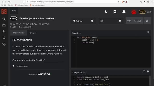 Codewars - Python - Basic Function Fixer смотреть онлайн