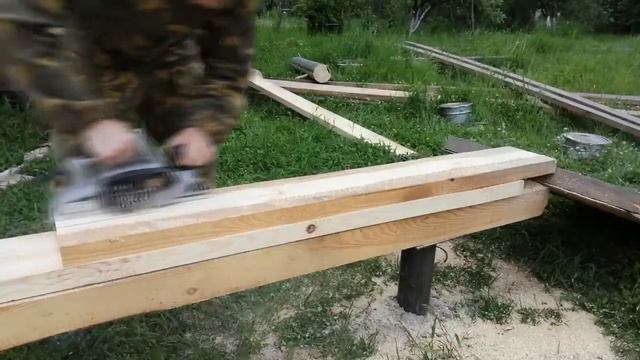 Монтаж большого окна в сруб. Строю дачу смотреть онлайн