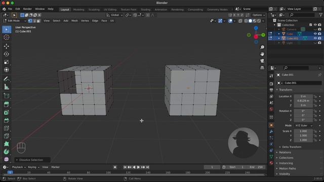 Delete Vs Dissolve in Blender 2.93 смотреть онлайн