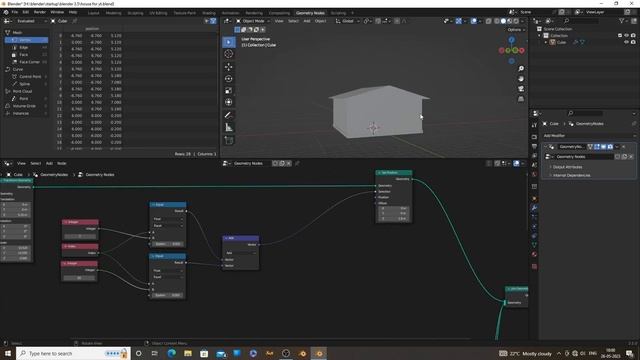 blender geometry nodes modeling tutorial for beginners !! model a house in geometry nodes смотреть онлайн