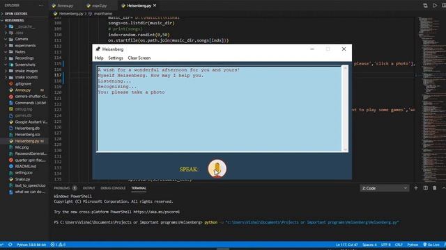 Accessing camera by Python build Voice Assistant смотреть онлайн