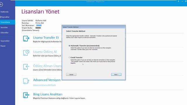 MapInfo Pro Otomatik Lisans Transferi смотреть онлайн