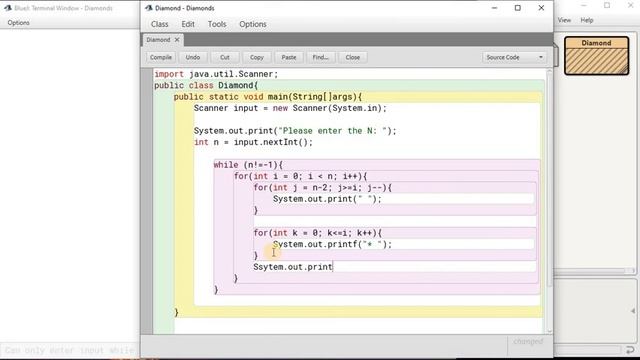 Coding Diamond Pattern through user input in Java #java смотреть онлайн