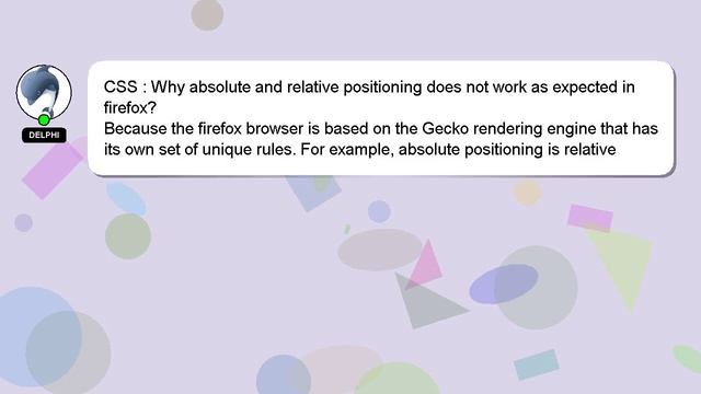 CSS : Why absolute and relative positioning does not work as expected in firefox? смотреть онлайн