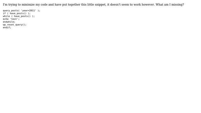 Wordpress: Alternative loop syntax error смотреть онлайн