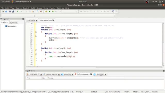 C++ Copying one dimensional array to multidimensional array смотреть онлайн