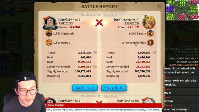 GILGA HENRY RALLY 1302 vs 1607 1959 | KVK KINGSLAND WAR 1960 vs 1307 | Rise Of Kingdoms Indonesia смотреть онлайн