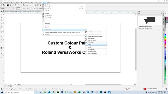 CorelDRAW 2019 - Custom Colour Palette & VersaWorks Palette смотреть онлайн