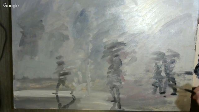 Андрей Кулагин, масло Непогода пишем быстро почти гризайль смотреть онлайн