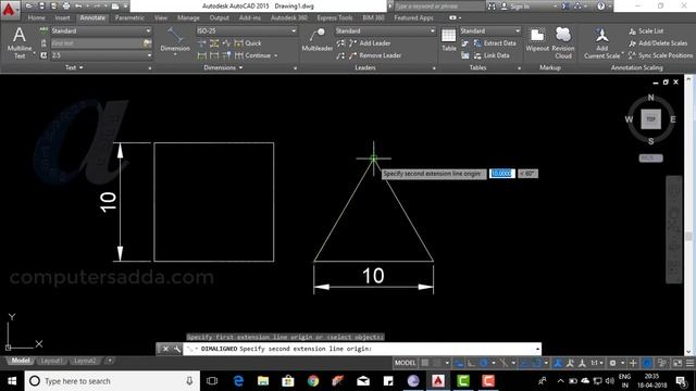 AutoCAD Telugu Tutorials || #22 || Dimensions - 6 Options ||computersadda.com смотреть онлайн