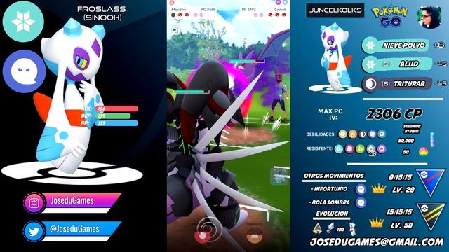 ¡FROSLASS XL NIVEL 50 100% IV con TRITURAR en LIGA ULTRA 2500 GO BATTLE LEAGUE! - POKÉMON GO PVP смотреть онлайн