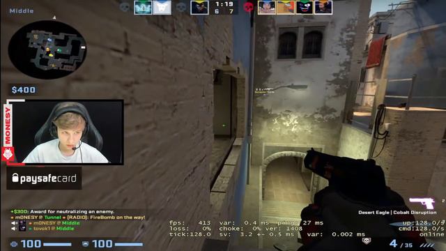 INHUMAN FLICKS FROM MONESY! 43-16 MONESY PLAYS MIRAGE CS:GO
