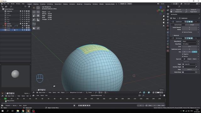 Модификаторы 4. Применение Shrinkwrap и Surface Deform смотреть онлайн