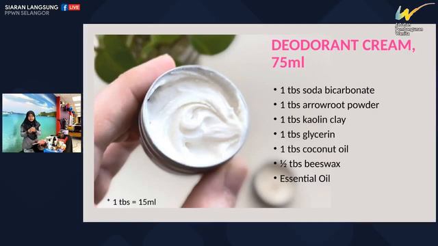 DIY Handmade Deodorant Cream | FB LIVE PPWN Selangor