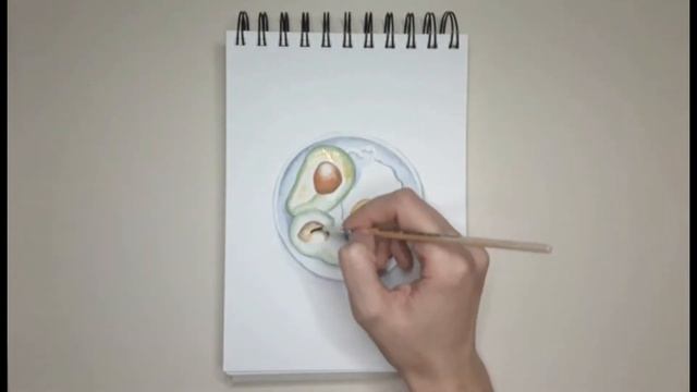 Вкусный завтрак с авокадо! / Акварель смотреть онлайн
