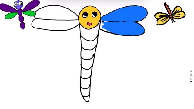 Drawing a dragonfly for children | Рисуем стрекозу для детей | Bolalar uchun ninachi chizish смотреть онлайн