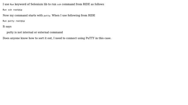 How to use use PuTTY with RIDE Robot Framework? смотреть онлайн