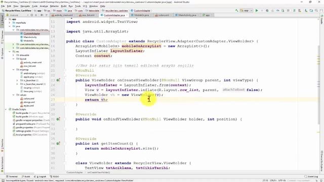 Android RecyclerView ve CardView Kullanımı - 3 смотреть онлайн