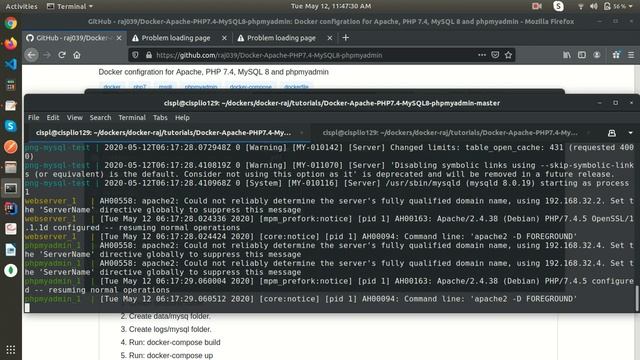 Docker setup for Apache, PHP 7.4, MySQL 8 and phpMyadmin смотреть онлайн
