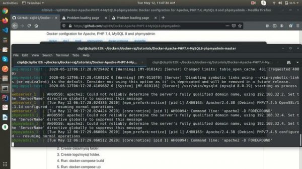 Docker setup for Apache, PHP 7.4, MySQL 8 and phpMyadmin