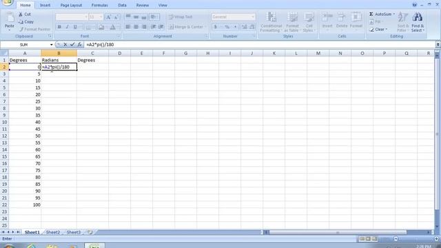 How to convert Excel 2007 from Radians to Degrees смотреть онлайн