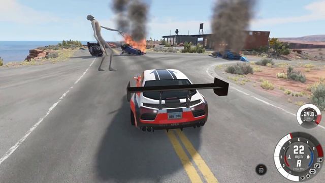 Escape From The Shy Guy (SCP-096) | Car Ride Chase | BeamNG Drive #4 смотреть онлайн