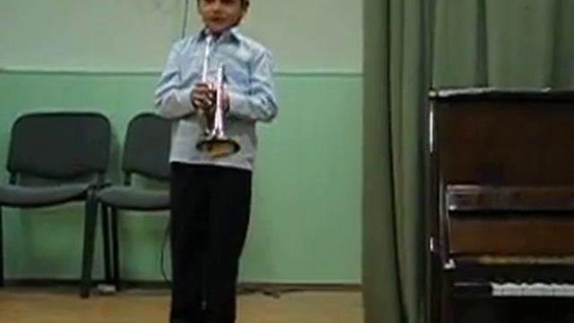 Zhenya 1-st concert on cornet. "Barynya". смотреть онлайн